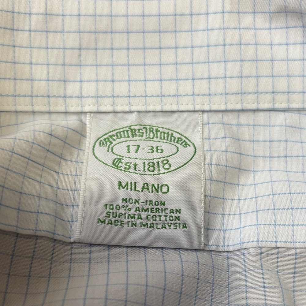 Brooks Brothers Light Blue Checkered Dress Shirt - Picture 2 of 2